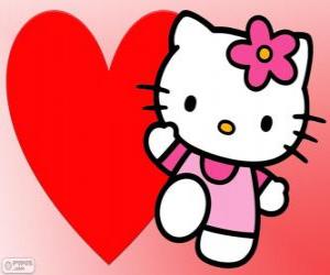 Puzzle Hello Kitty με μεγάλη καρδιά